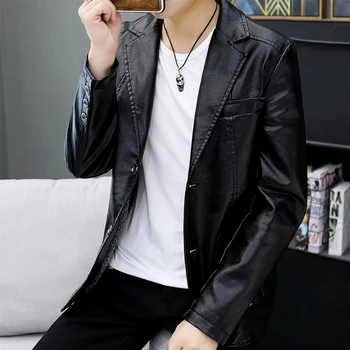 

New Men's Black Men's Leather Jacket Brand Men's Bomber Jacket Men's Motorcycle Moto Jacket Black Men's Leather Jacket