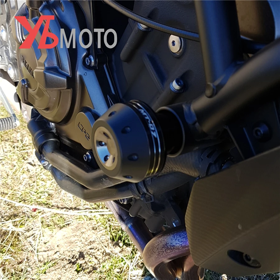With LOGO MT07/MT09 Motorcycle Aluminum Frame Sliders Crash Falling Protector For Yamaha MT-07 MT 07 2021 MT-09 MT 09 2014-2020