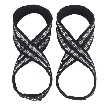 

1pair Figure 8 Weight Lifting Strap DeadLift Wrist Strap for Gym Fitness Pull-up D5BA