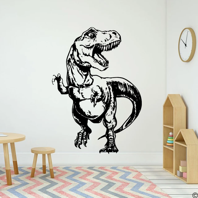 Grande T-Rex Dinossauro Adesivo de Parede para Sala de Crianças, Sala de  Jogos Decalque, Mundo Zoológico, Quarto Selva, Vinil - AliExpress