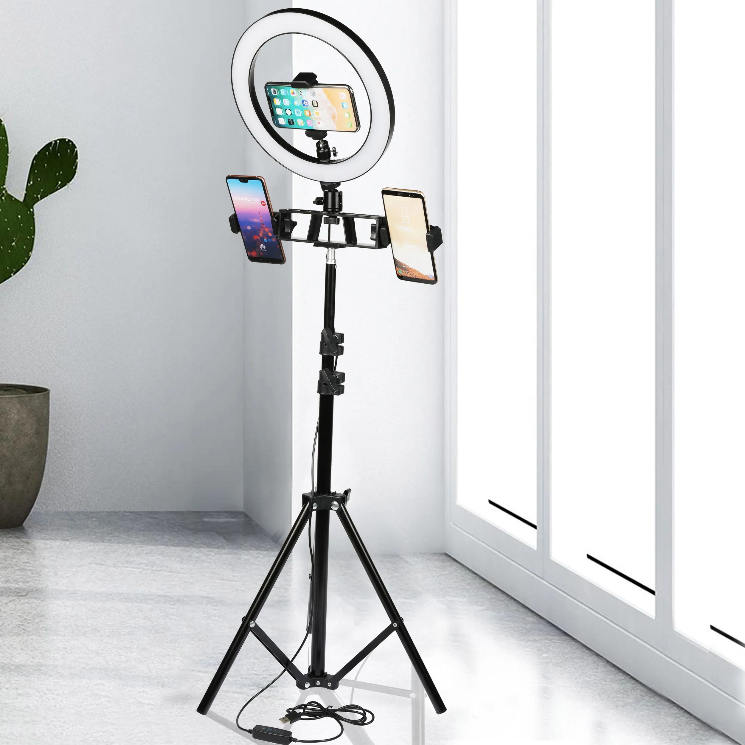 

10inch Dimmable LED Ring Light Lighting Kit with 160CM Light Tripod Stand&Phone Holder Photo Video Light Selfie Lamp 2700K-6500K