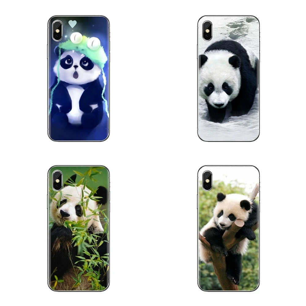 Прозрачный чехол из искусственной кожи Чехлы акварель панда мультфильм животных