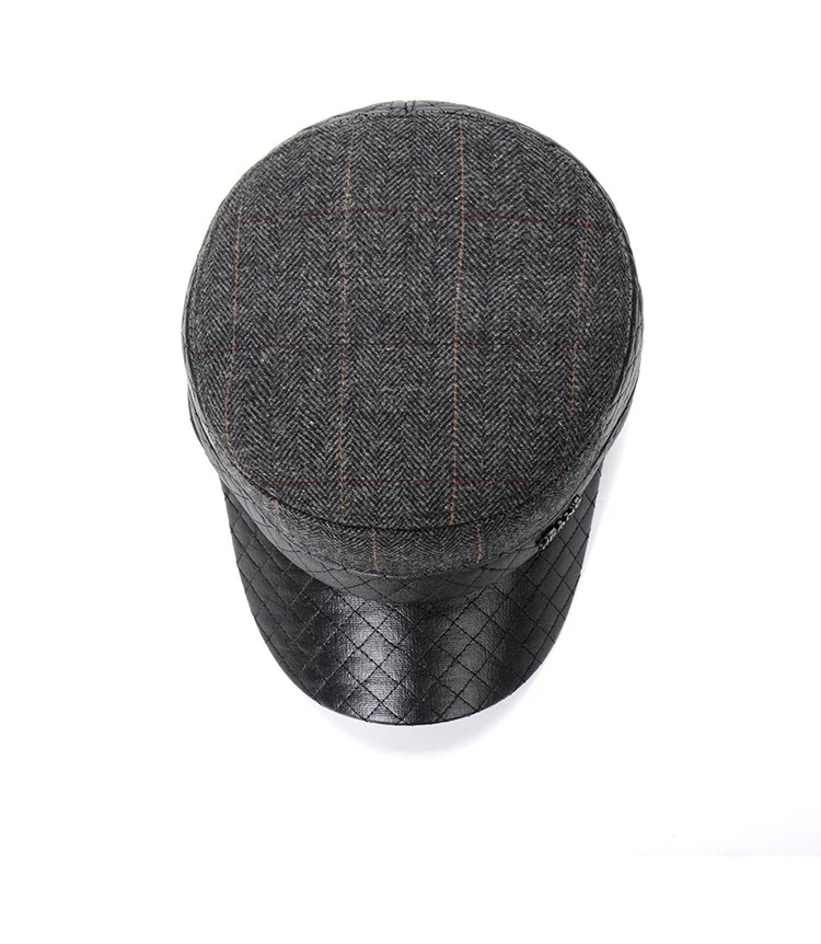 Зимняя мужская шапка из искусственной кожи, теплая бейсбольная кепка s, брендовая Снежная Кепка, уличная Кепка с защитой ушей