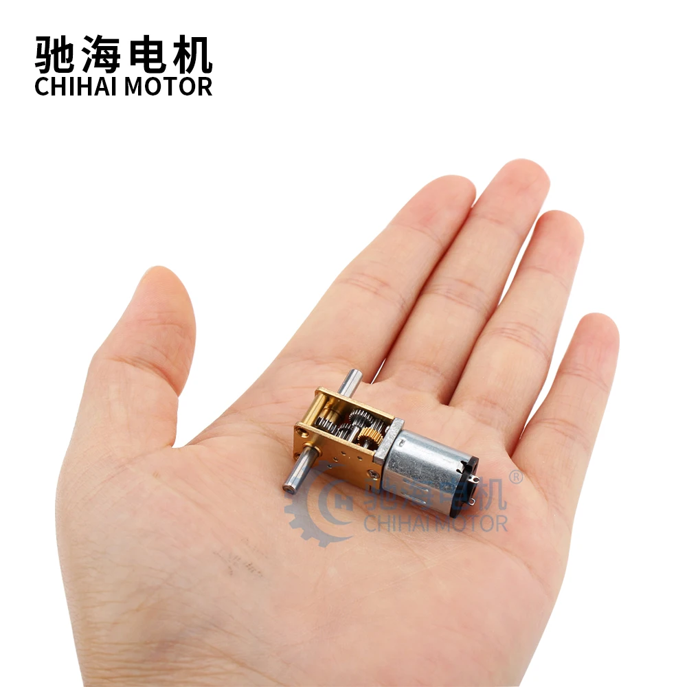 ChiHai Motor CHF-GW12T-N20VA Dual Shaft DC 6V 12V Low Speed mini dc gear  Motor worm gear Motor for smart car