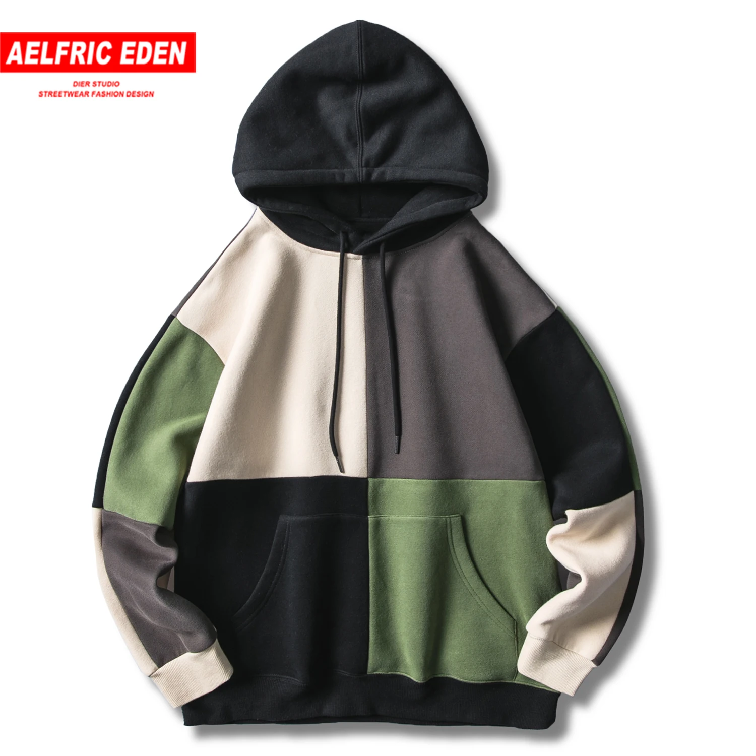 Aelfric Eden цветные часы лоскутный пуловер для мужчин Осень Harajuku уличная толстовка с капюшоном хип хоп повседневные хлопковые толстовки