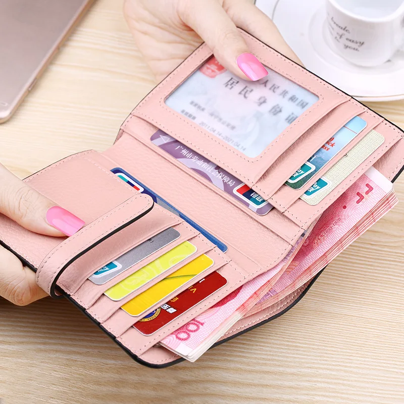 

Wallet Women's Short Genuine Leather 2017 New Style Europe And America Big Brand Cowhide Simple Korean-style Wallet Small Wallet