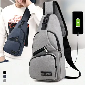 

Male Shoulder Bags USB Charging Crossbody Bags Men Anti Theft Chest Bag School Summer Short Trip Messengers Bag 2020 New Arrival