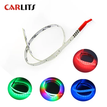 

CARLITS 1 PCS COB 30cm 60cm LED DRL Car Strobe Flash Decoration Strip 100% Waterproof LED Flexible Strips Knight Rider Light CJ
