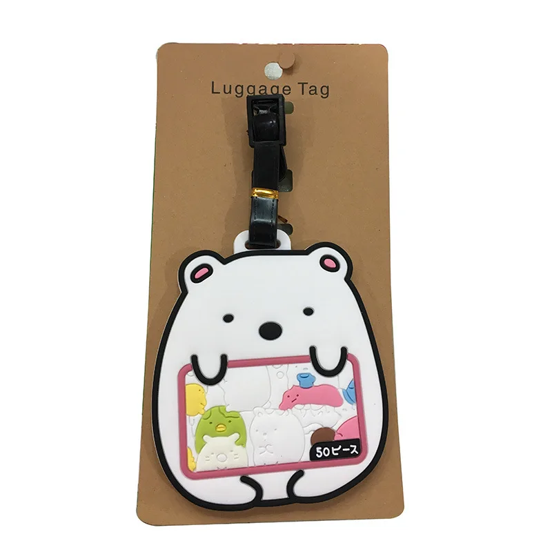 Японский мультфильм sumikkogurashi аксессуары для путешествий силиконовый гелевый багажный ярлык чемодан ID адрес держатель посадочная бирка портативный ярлык