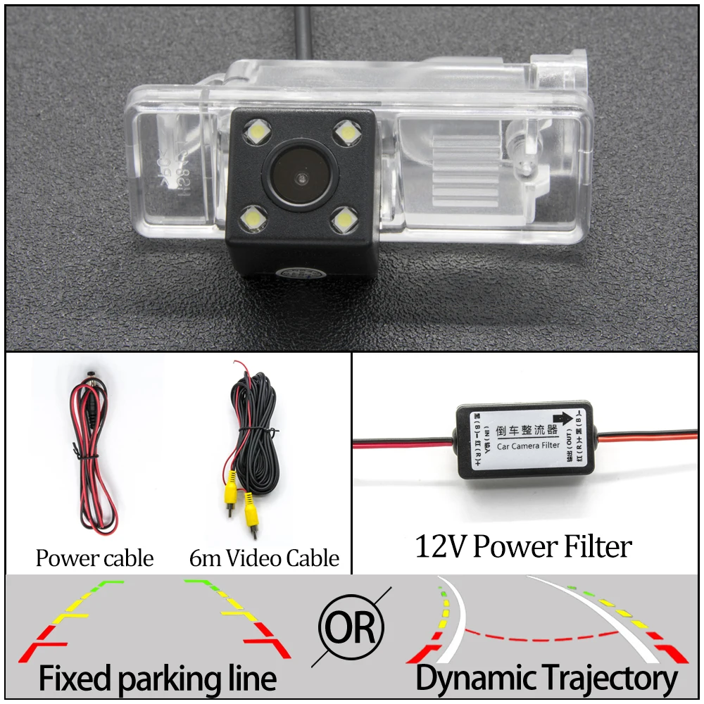 4LED Camera N Filter Фиксированная или динамическая траектория Автомобильная камера заднего вида для Mercedes Benz Vito Viano Sprinter B класс W639 Автостоянка аксессуары - Название цвета: 4LED Camera N Filter