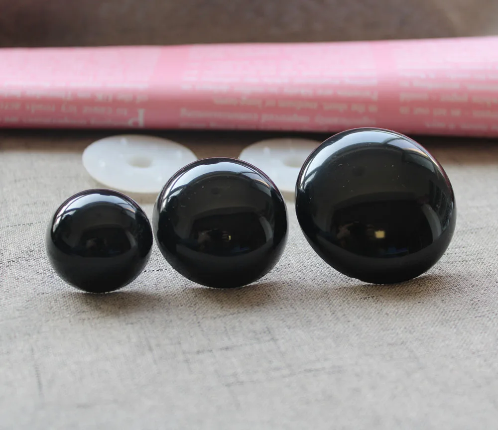 2pcs/lot 30mm-40mm-50mm Round Safety Eyes + Washer for DIY Puppet Plush Doll Findings