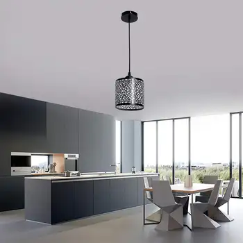 

E27 220V Modern Pendant Light Lamp Restaurant Bar Indoor Lighting Home Bedroom Fixture Pendant Lights Decoration 2 Types Black