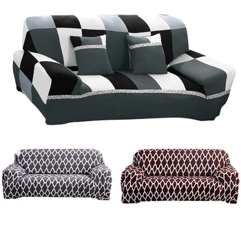 

Plaid Pattern Sofa Cover Living Room L-Shape Stretch Sofa Couch Cover Sofa Protectors Modern Furniture Slipcovers 1/2/3/4seats