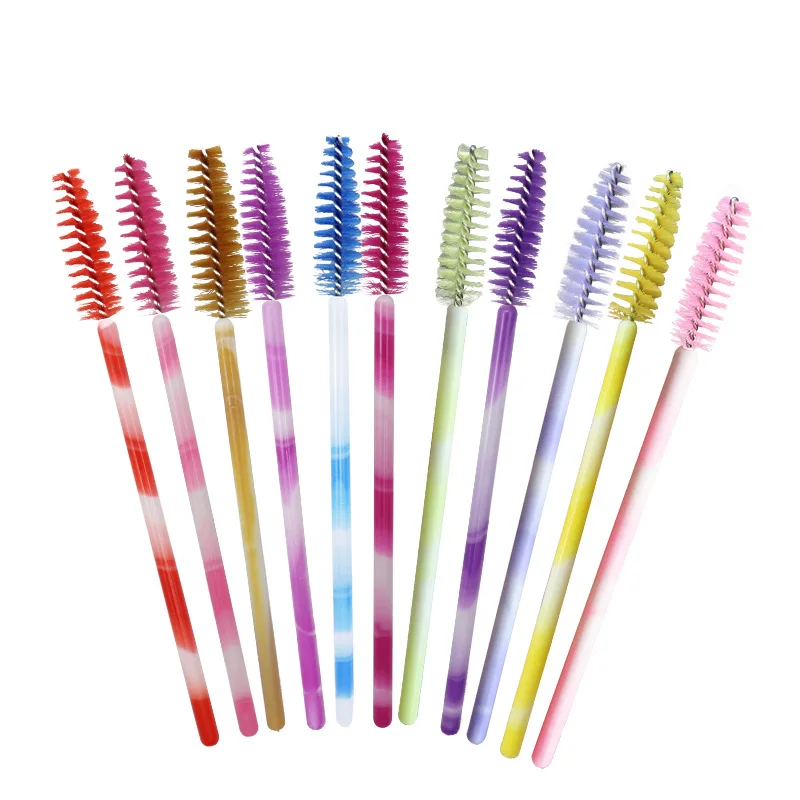 

500pcs/lot Colorful One-off Lash Brush Mascara Wands Mini Beautiful Disposable Eyelash Brushes Eyelash Extension Tools