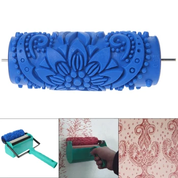 

5\" Embossed Paint Roller Sleeve Wall Texture Stencil Brush Pattern Decor 095Y