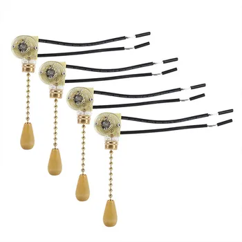 

2Pcs Wall Light Pull Switch Home Ceiling Fan Lamp Universal Pull Chain Cord Switch Set Replacement Tools AC125-250V