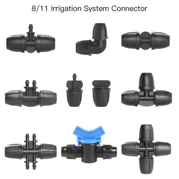 

nadster 8/11mm Garden Hose Connectors Micro Irrigation Pipe Tee Joint Elbow Reducing Connector Pipe Hose End Plug Thread Joint