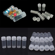 Bouteille d'échantillon vide Portable en plastique de 5ml, petite bouteille, Tube à essai, Mini bouteilles, conteneurs de stockage, bouteille blanche rechargeable, 10 pièces