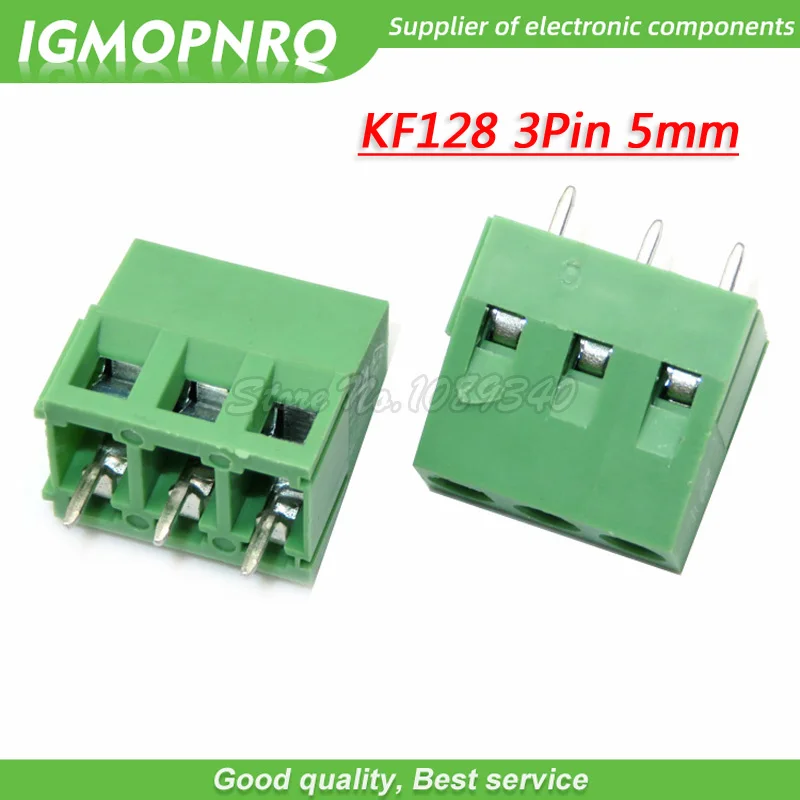 20 шт. KF128-3P 5 08 мм KF128 3-контактный Зеленый Подключение PCB терминал винтовой разъем