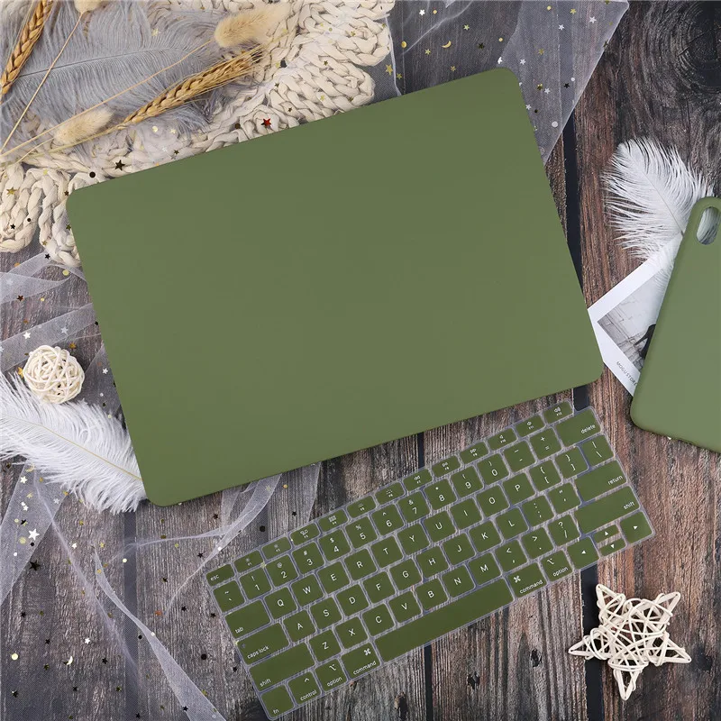 Avocado green Пластиковый жесткий чехол с клавиатурой для MacBook Air 13 11 Pro 13 15 Touch Bar A2159 A1932 12 1" Ловец снов - Цвет: Avocado green
