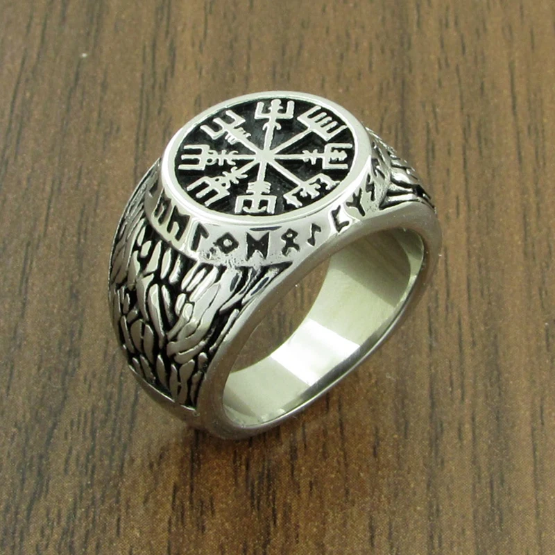 Винтаж 316L нержавеющая сталь скандинавский Викинг кольцо на заказ Руна бусины