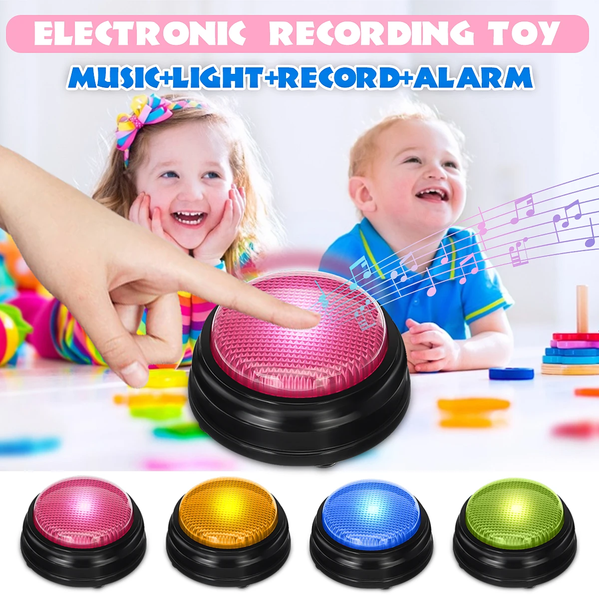 子供と大人のための録音可能なトーキングボタン Led付きアラームブザー パーティーツール バー おもちゃ ギフト Toy Phones Aliexpress
