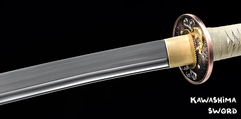 41Inches-Real Sword 1060 High Carbon Steel Full Tang Sharpness Ready For Cutting-Japanese Katana-White/Gold