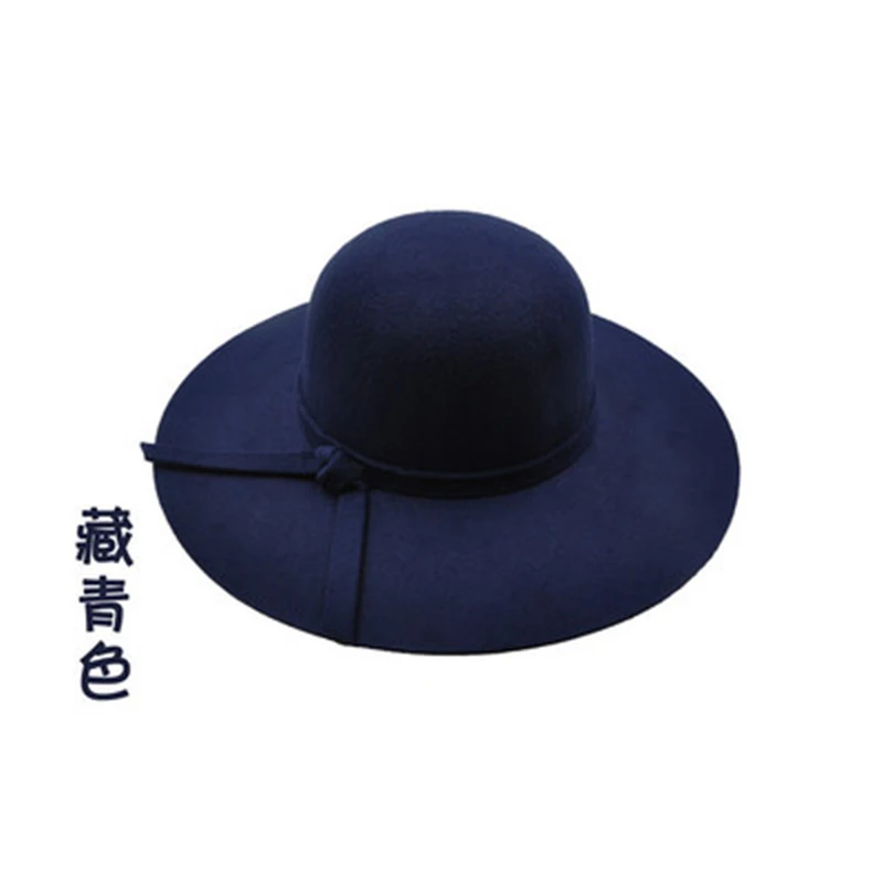 Осень зима лето мода Fedoras Винтаж чистый женская пляжная шляпа от солнца женский волны с большими полями шляпа от солнца Fedoras леди шляпа от солнца - Цвет: H