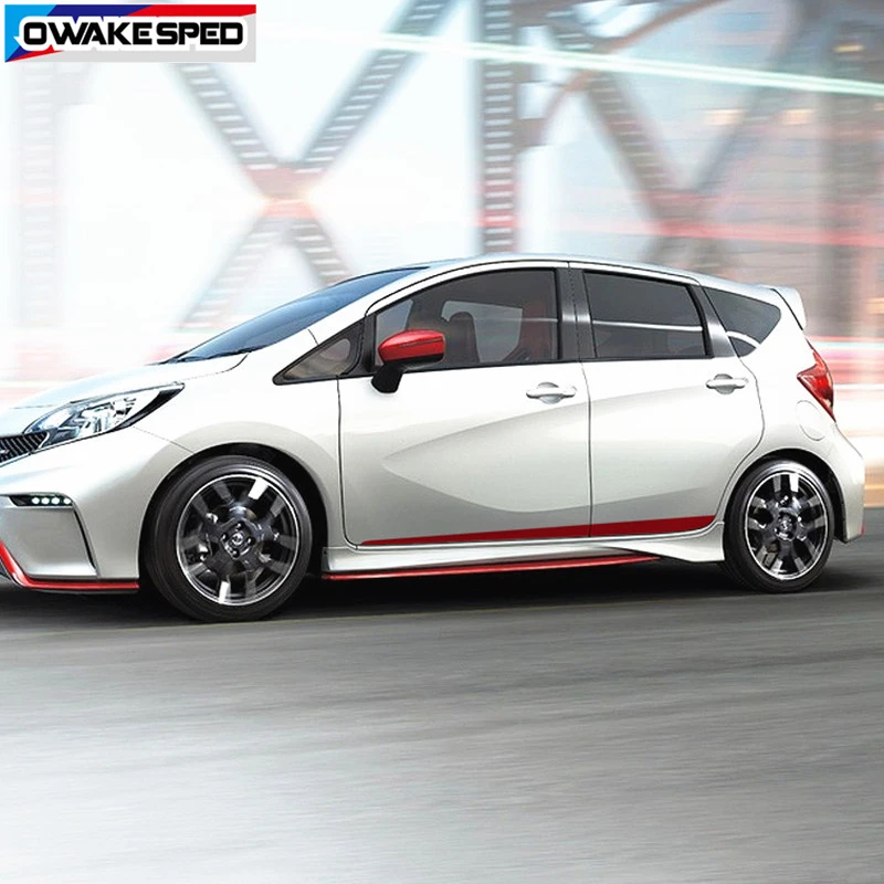 Обе стороны для Nissan Note NISMO S power-18, спортивные полосы, наклейки на дверь автомобиля, юбка, гоночный стиль, авто Декор для тела, Виниловая наклейка