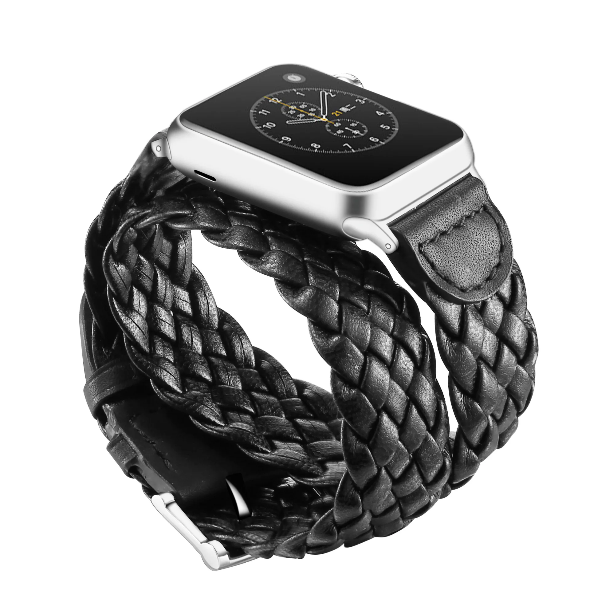 И для Apple Watch серии 3/2/1 38 мм 42 мм мягкий нейлон дышащий сменный ремешок Спортивные петли для наручных часов iwatch серии 4 5 40 мм 44 мм - Цвет ремешка: black