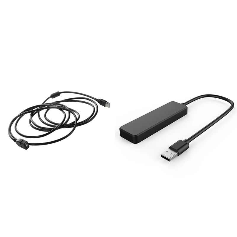 AAAJ-Ультра тонкий usb-хаб 4-Порты и разъёмы USB 2,0 концентратор Черный& USB 2,0 a MALE к женскому удлинитель Кабель удлинитель шнура для портативных ПК Черный