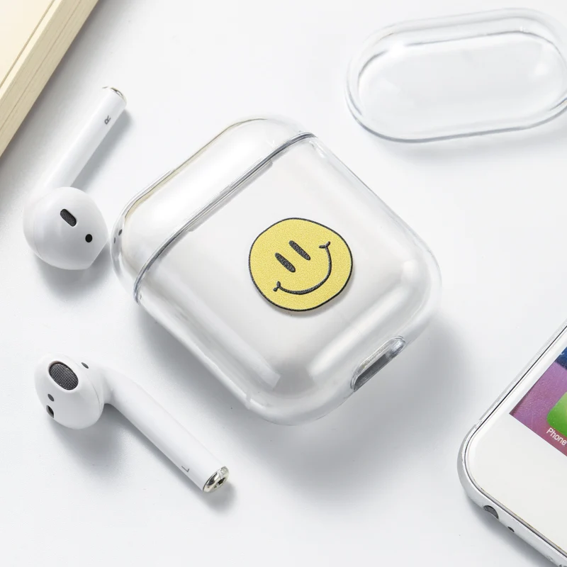 KJOEW пара мультфильм Прозрачный наушник крышка подходит для apple AirPods1 2 шт чистый цвет милый анти-падение крышка наушников