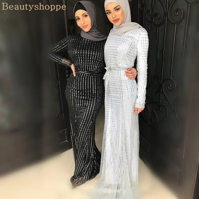 Блесток абайя Дубайский Мусульманский платье хиджаб s женский Восточный халат