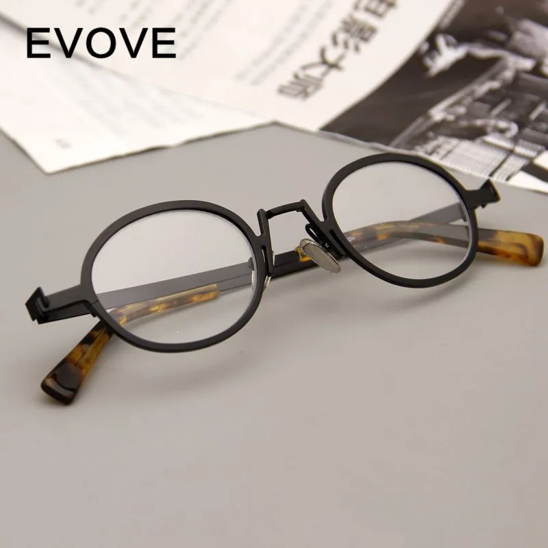 

Evove Round Eyeglasses Men Nerd Glasses Frame Man Small Nerd Narrow Spectacles Diopter Myopia 1.67 1.74 Anti Blue Photochromic