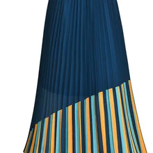 Полосатая плиссированная шелковая ткань с принтом полиэстер для юбки