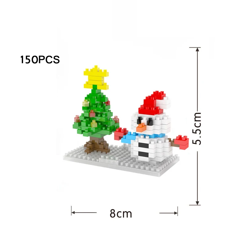 Забавный создатель, зимний Санта Клаус, снеговик, медведь, микро алмаз, строительные блоки, фигурки, нанокирпичи, Обучающие игрушки, рождественский подарок - Цвет: 2263