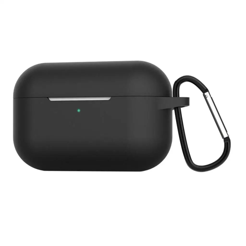 Силиконовый ТПУ Bluetooth беспроводной Чехол для наушников для Airpods Pro защитный чехол Аксессуары для Apple Airpods зарядная коробка - Цвет: Black