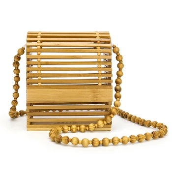 

Bohemian Fashion Crossbody Bag Bamboo Woven Bag Shoulder Crossbody Semi-circular Rattan Beach Bag