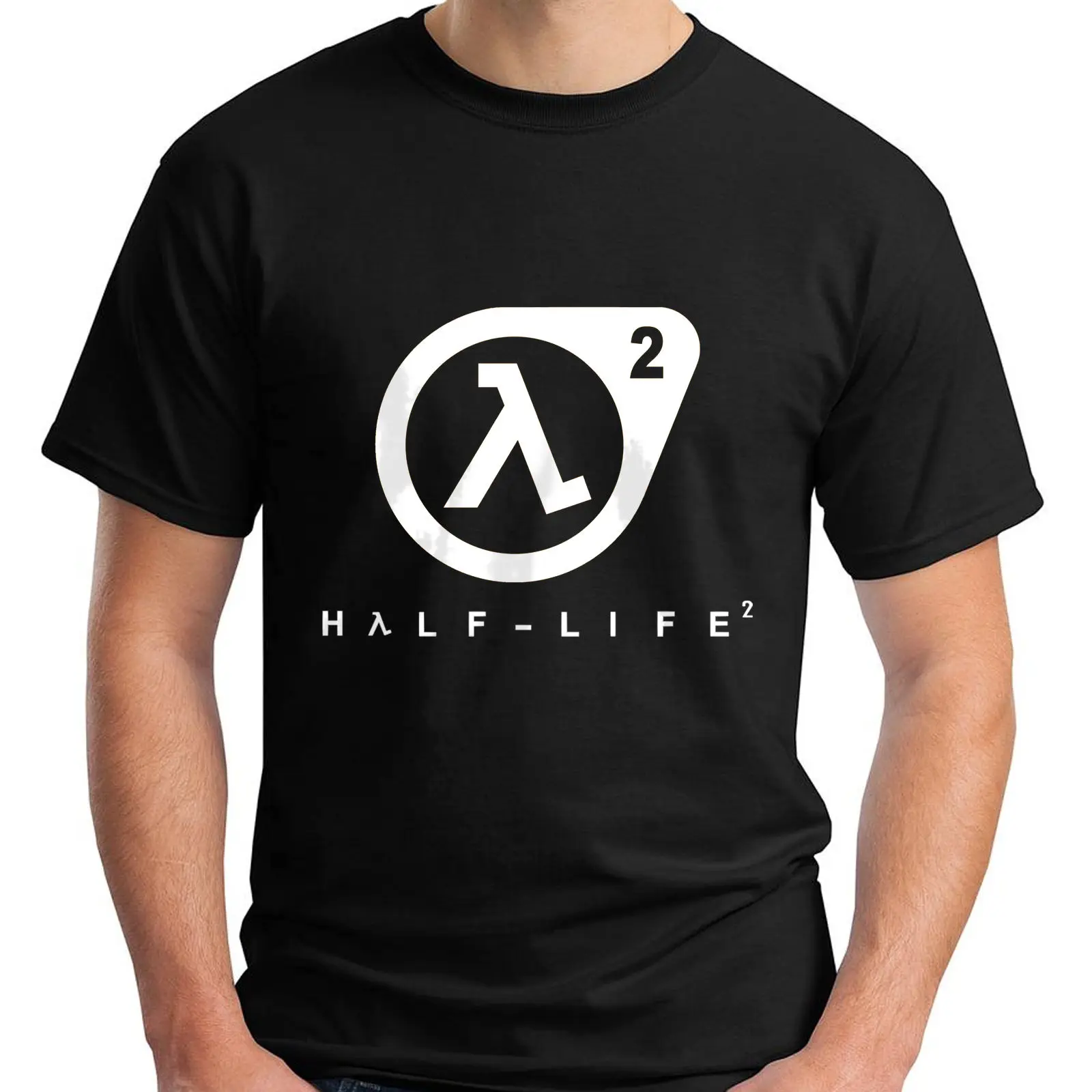 Новинка Мужская черная футболка с коротким рукавом и логотипом Half Life 2 S-3XL крутая