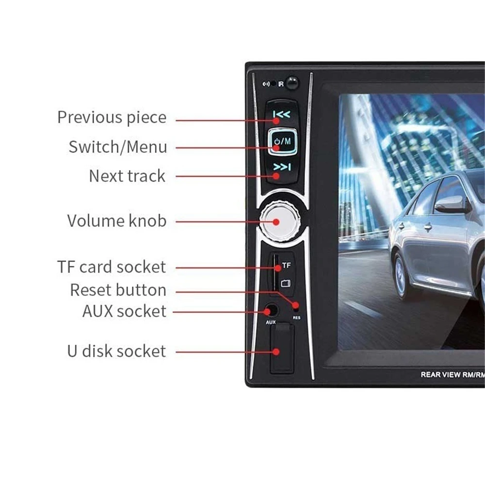 7653TM " HD 2DIN Bluetooth Подсветка Сенсорное автомобильное радио FM стерео MP5 MP4 плеер с функцией зеркального соединения поддержка TF AUX