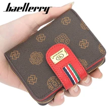 

Women's wallet baellerry short pattern classic ladies wallet women's buckle zipper multifunctional coin purse Card package 922