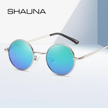 SHAUNA, Новое поступление, винтажные Модные женские и мужские маленькие круглые поляризованные солнцезащитные очки, ретро Трендовое зеркало, линзы, УНИКАЛЬНЫЕ Солнцезащитные очки в стиле панк