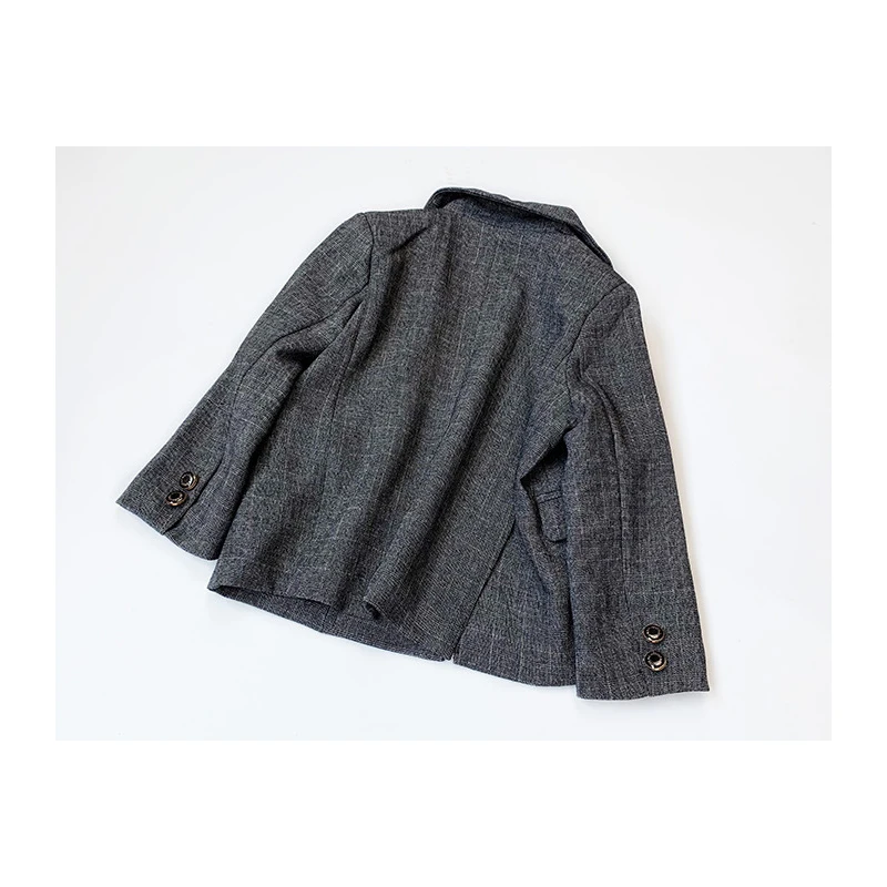Коллекция года, осенне-зимние детские официальные костюмы клетчатый блейзер для мальчиков и девочек, брюки комплекты одежды из 2 предметов Детский костюм для свадебной вечеринки