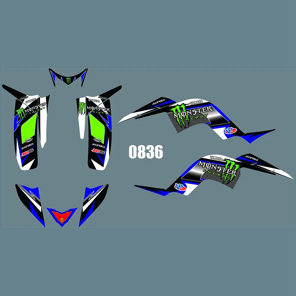 

New Full Graphics Decals Stickers Custom Number Name Glossy Bright Stickers Waterproof for ATV YAMAHA Roptor 90 2009-2015