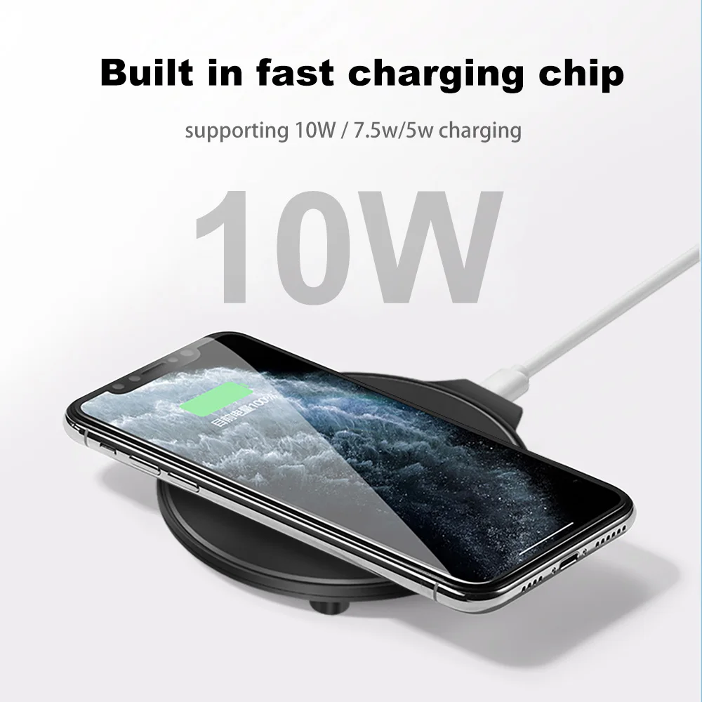 FDGAO 10 Вт Быстрое беспроводное зарядное устройство для samsung Galaxy S10 S9/S9+ Note 10 USB Qi зарядное устройство для iPhone 11 Pro XS Max XR X 8 Plus