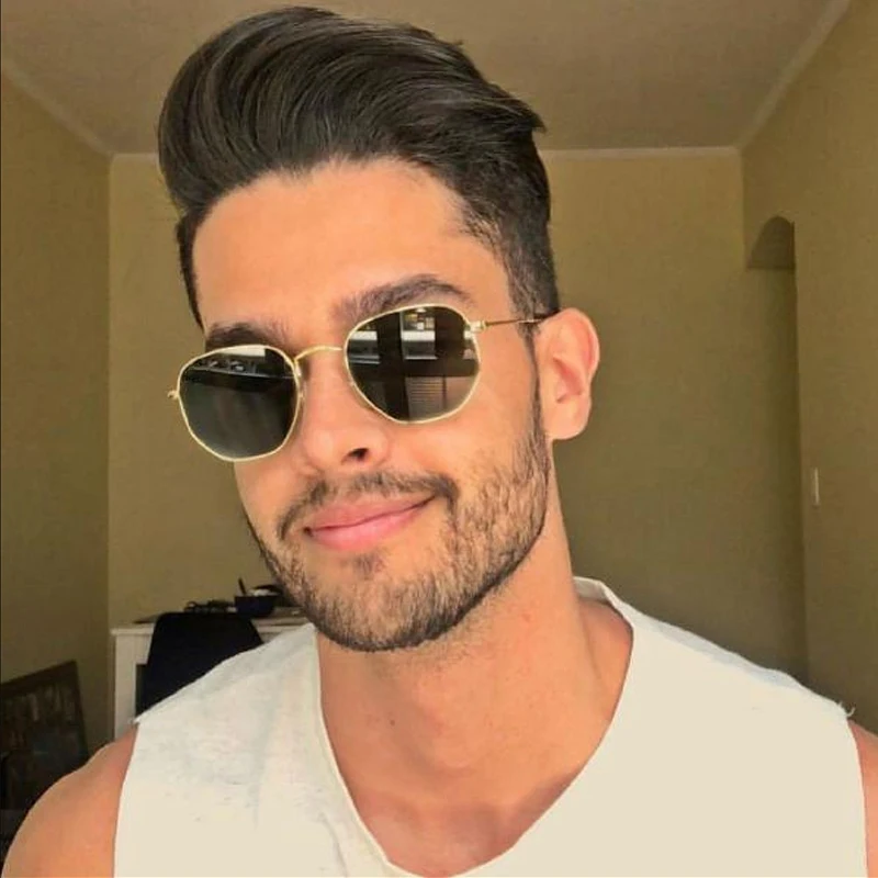 Designer Square Sunglasses For Men Classic Retro Mirror Shades_voghion.com