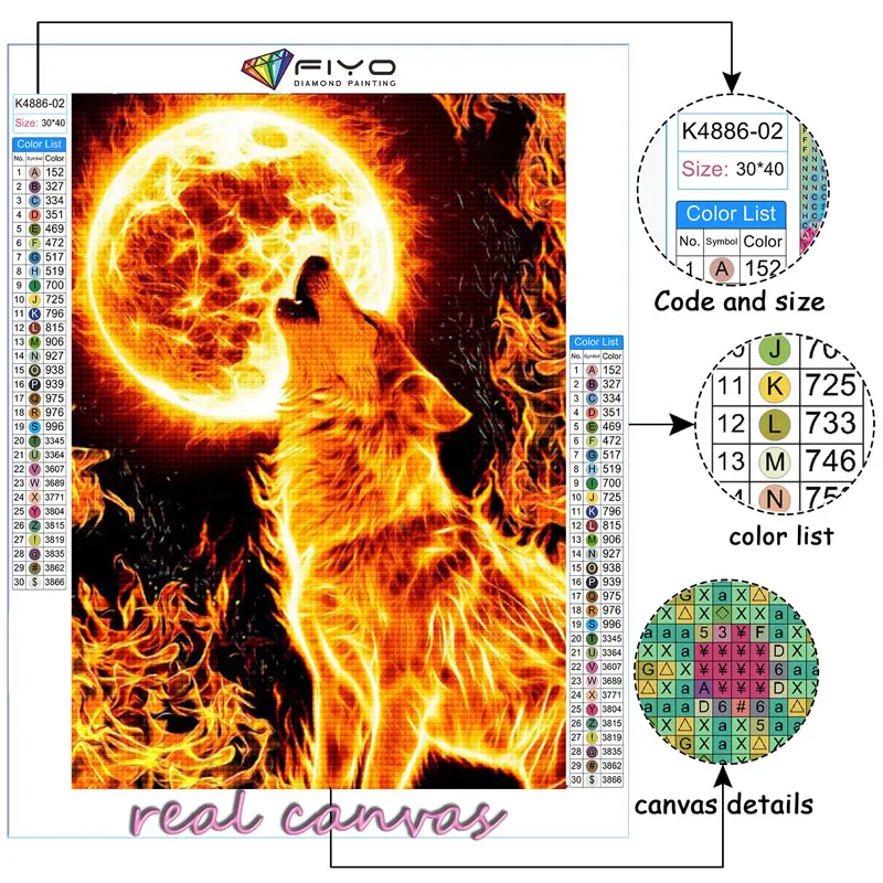 Fiyo Fire Animal Wolf And Moon Diy 5d Diamond Painting Cross Stitch Full Drill Crystal Rhinestone Embroidery Home Decor Wall Art Diamond Painting Cross Stitch Aliexpress