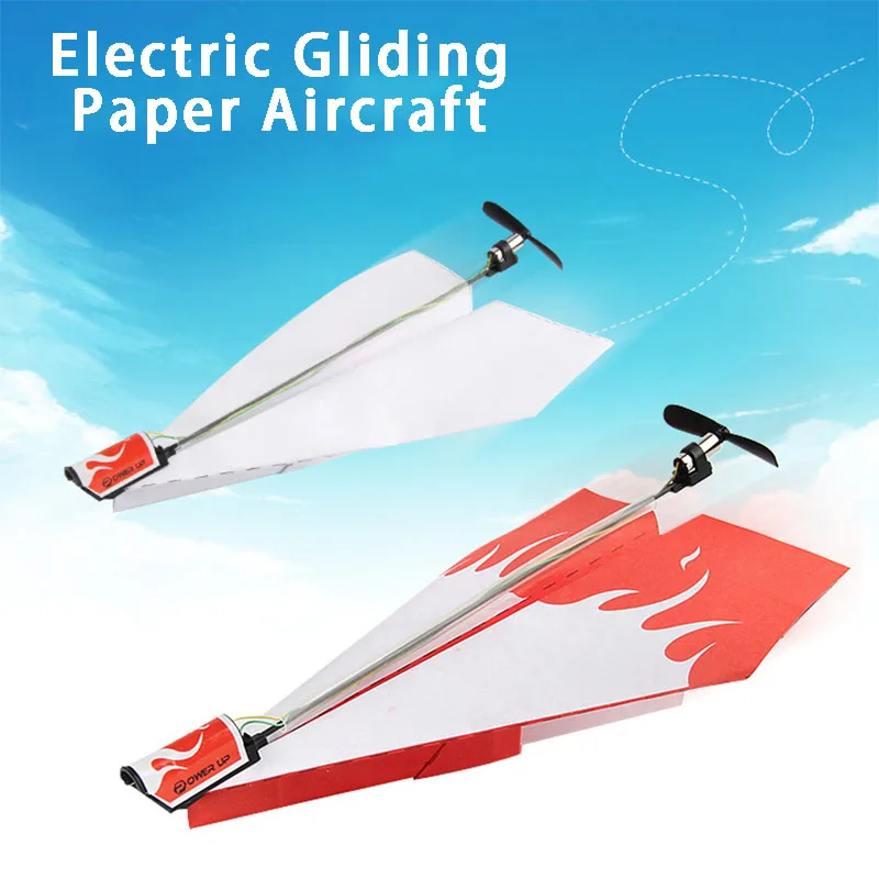 

Classic DIY handicraft toy Electric Motor Paper Airplane Model Power Up Flying Plane Kids Education Toys