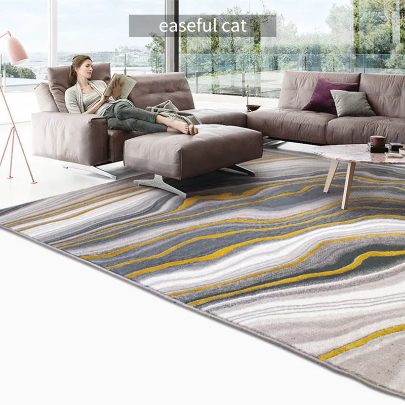 160*230 см европейский и американский современный золотой роскошный прикроватный одеяло для спальни Ресторан гостиная диван художественный ковер