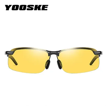

YOOSKE Alloy Men's Sunglasses Polarized Driver Night Vision Goggles Driving Sun Glasses For Men Anti-glare UV400 Eyewear